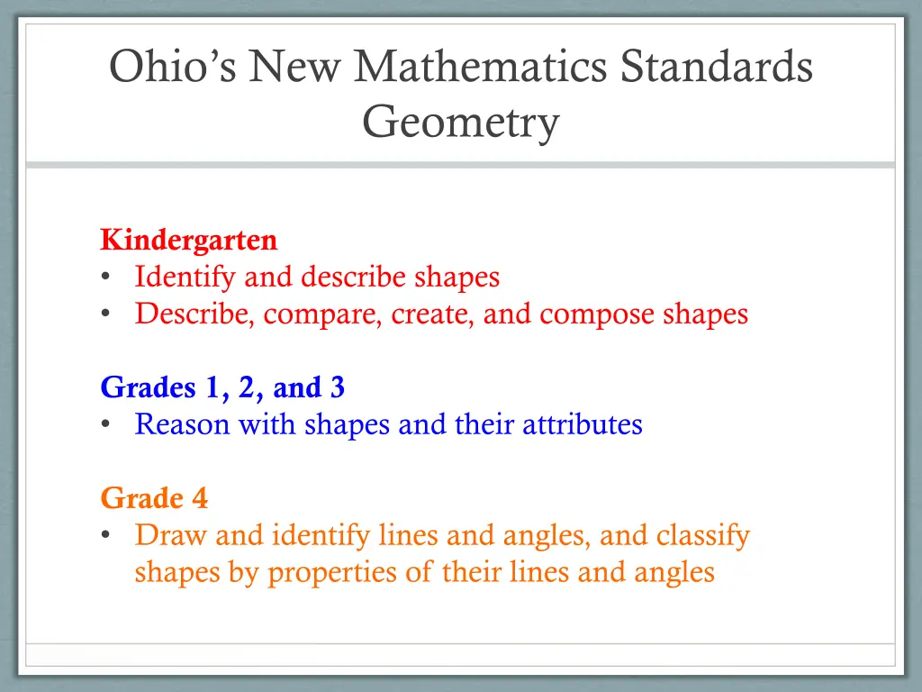 ohio s new mathematics standards geometry 2