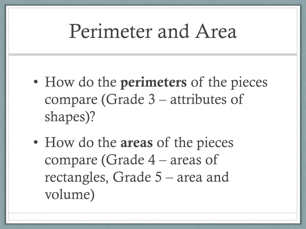 perimeter and area