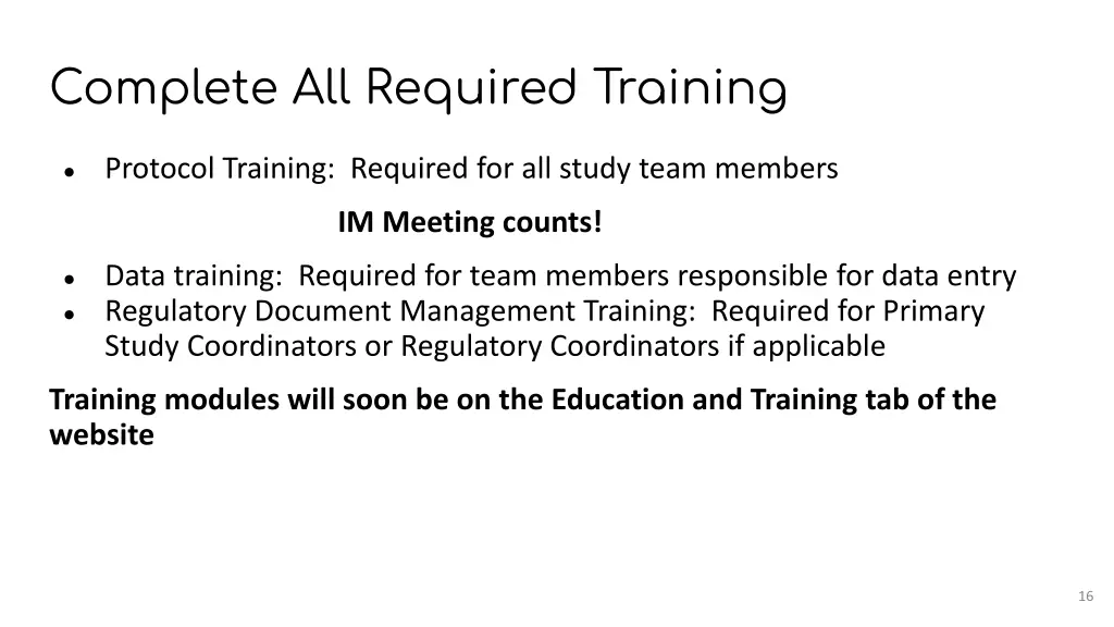 complete all required training