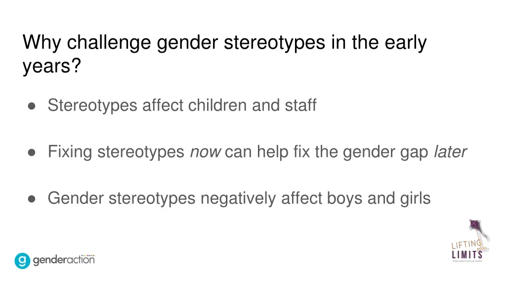 why challenge gender stereotypes in the early