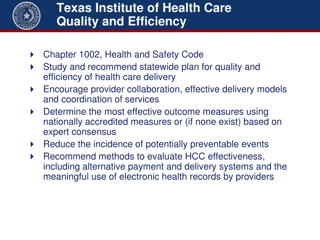 texas institute of health care quality