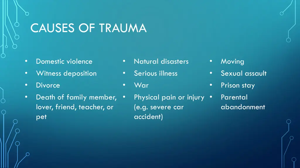 causes of trauma