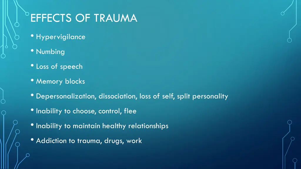 effects of trauma