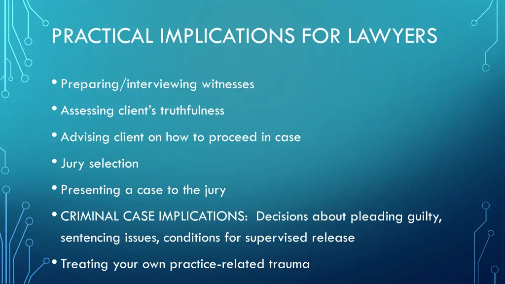 practical implications for lawyers