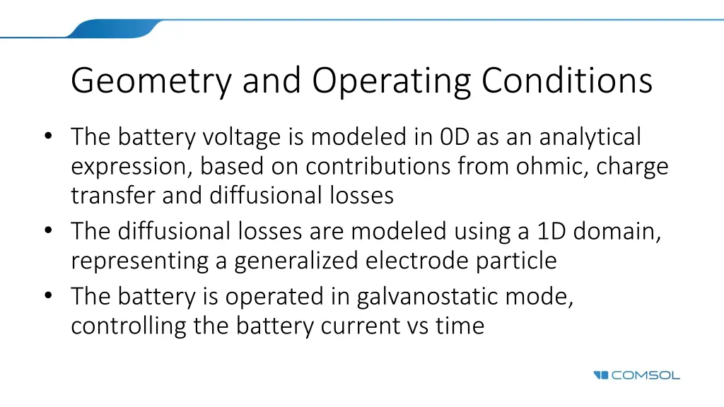 geometry and operating conditions