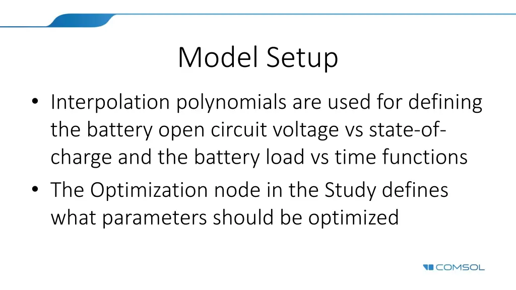 model setup