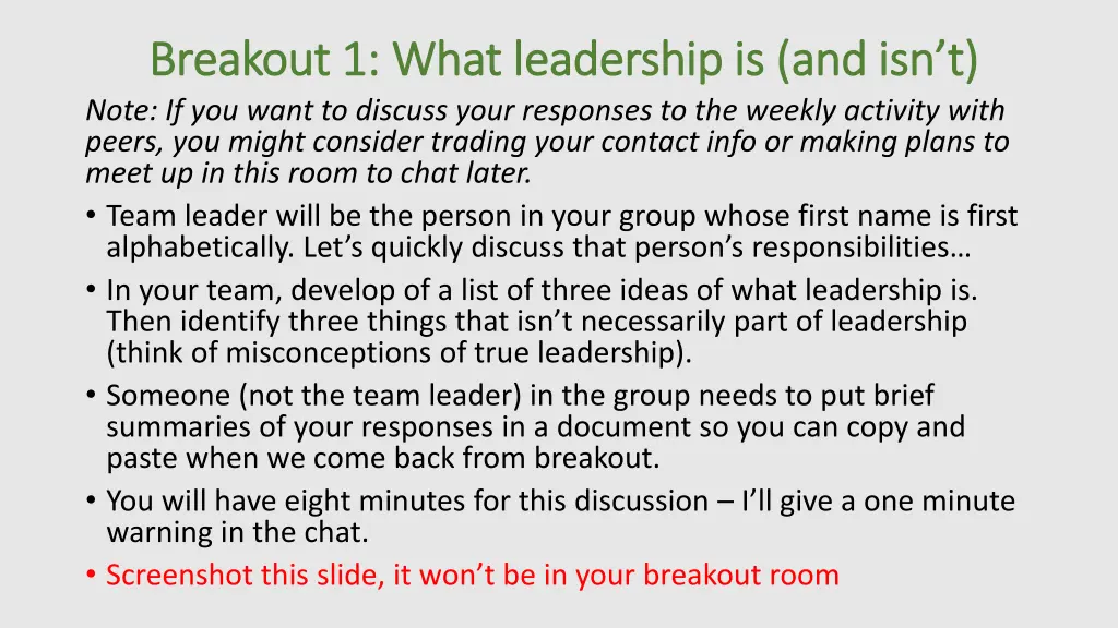 breakout 1 what leadership is and isn t breakout