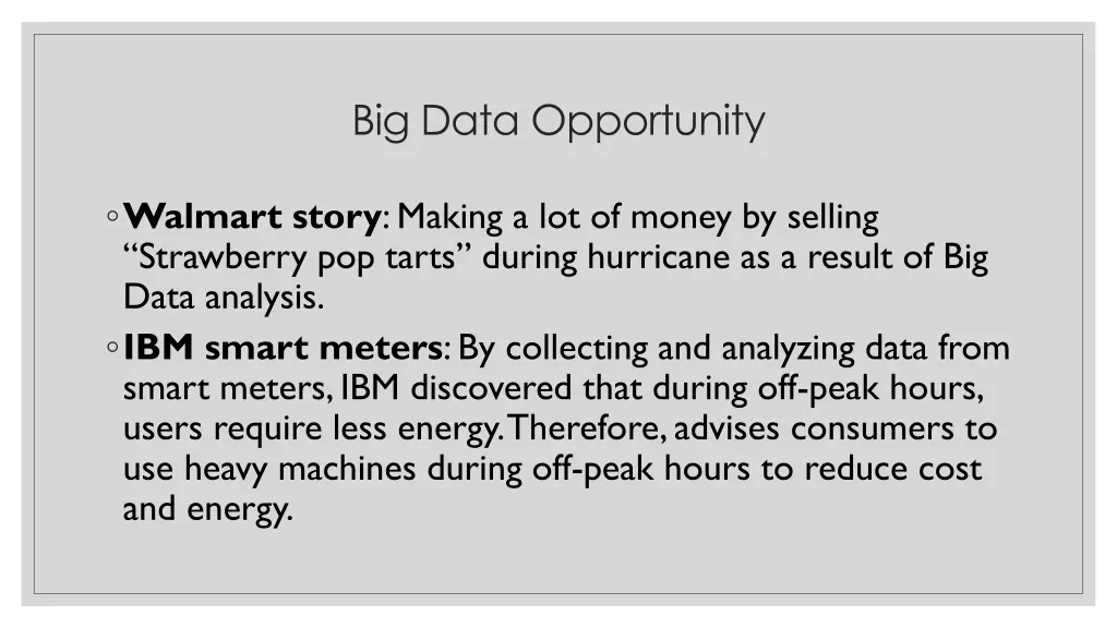 big data opportunity