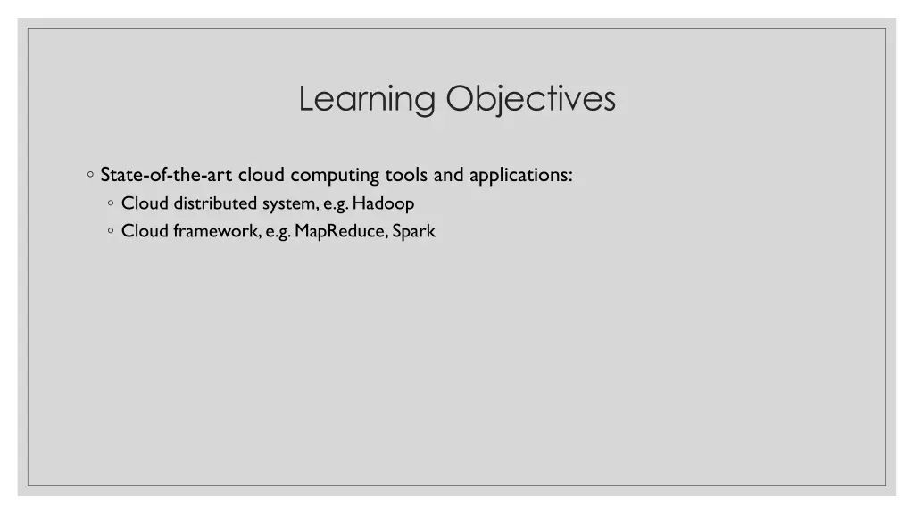 learning objectives