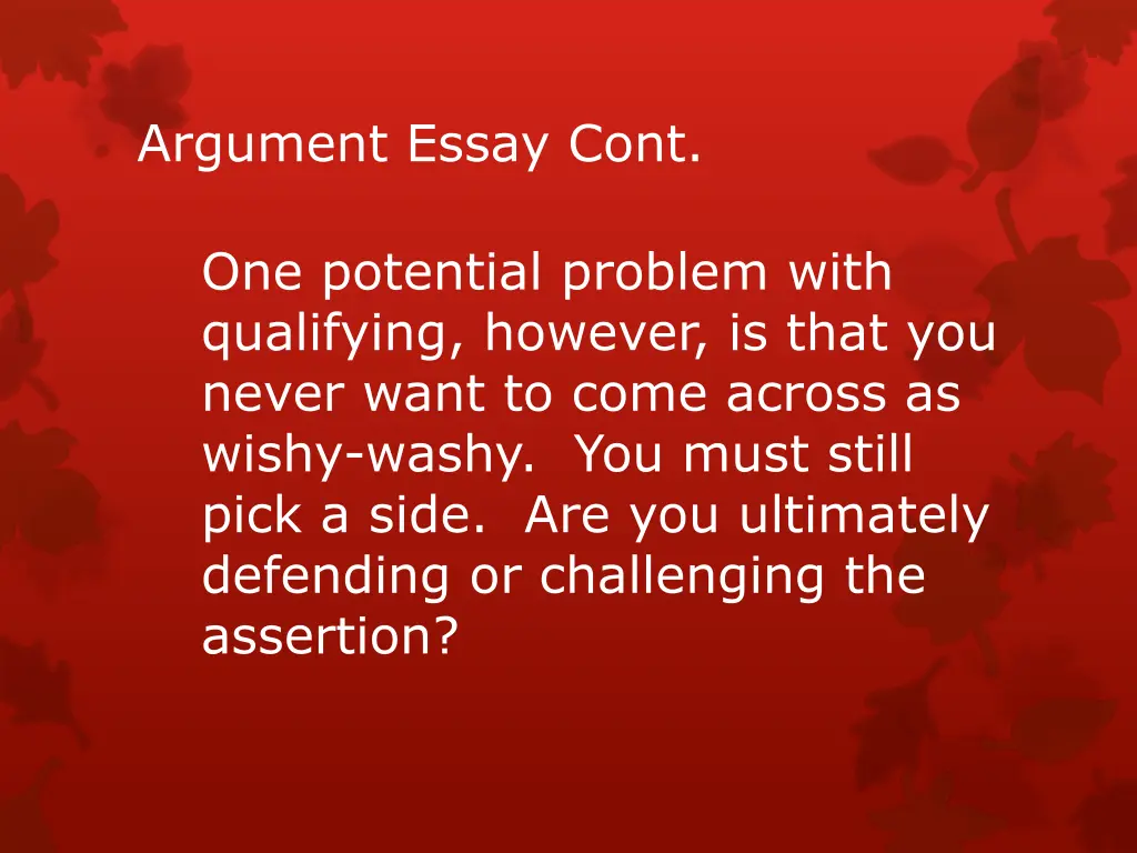 argument essay cont