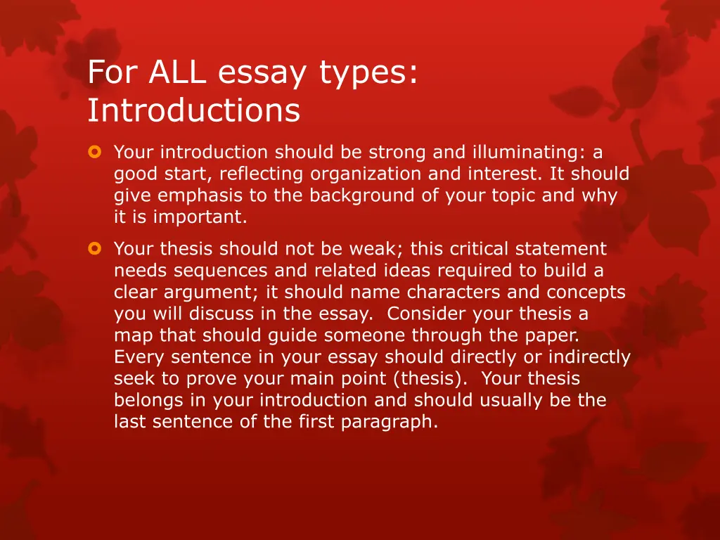 for all essay types introductions