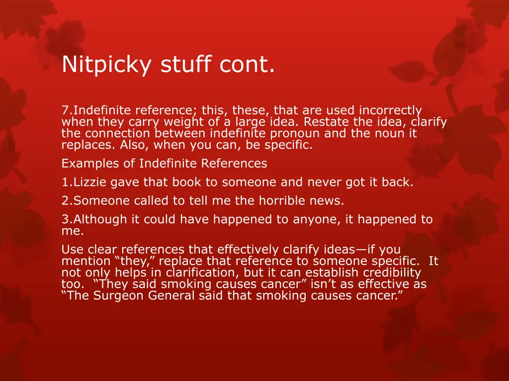 nitpicky stuff cont 2