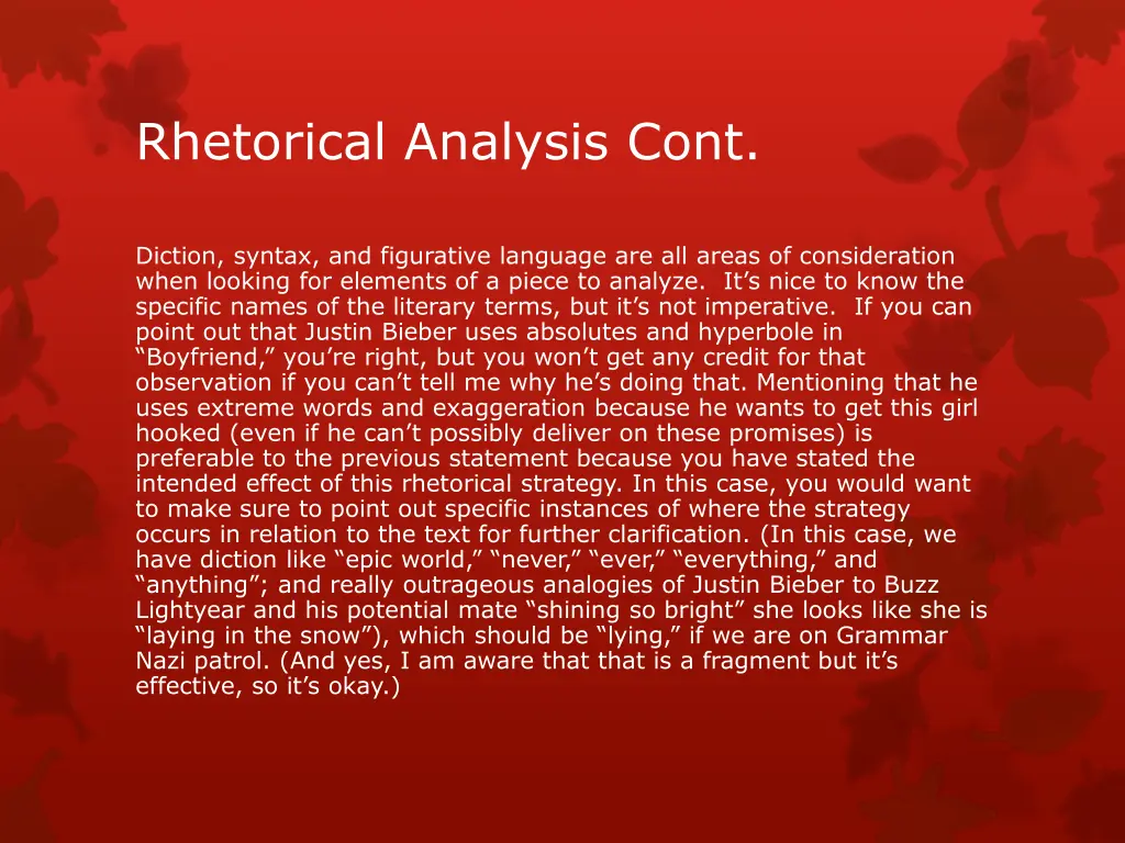 rhetorical analysis cont