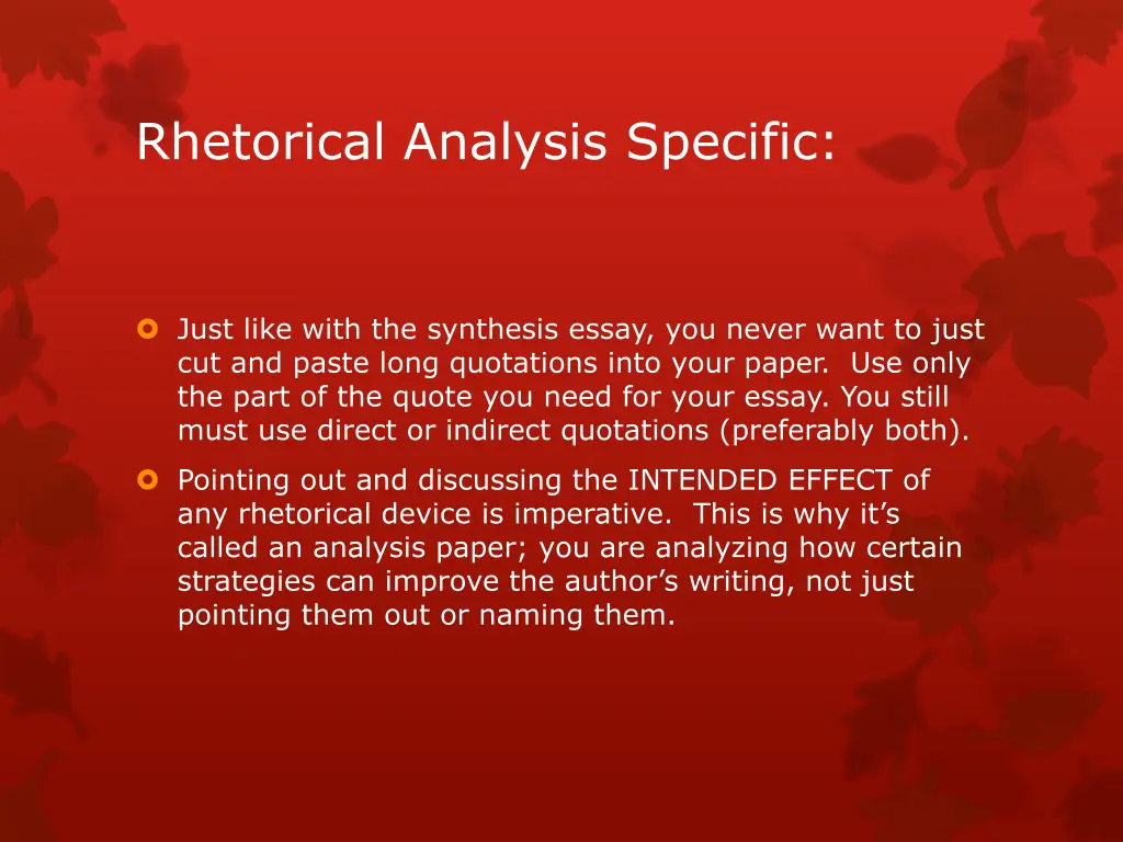 rhetorical analysis specific