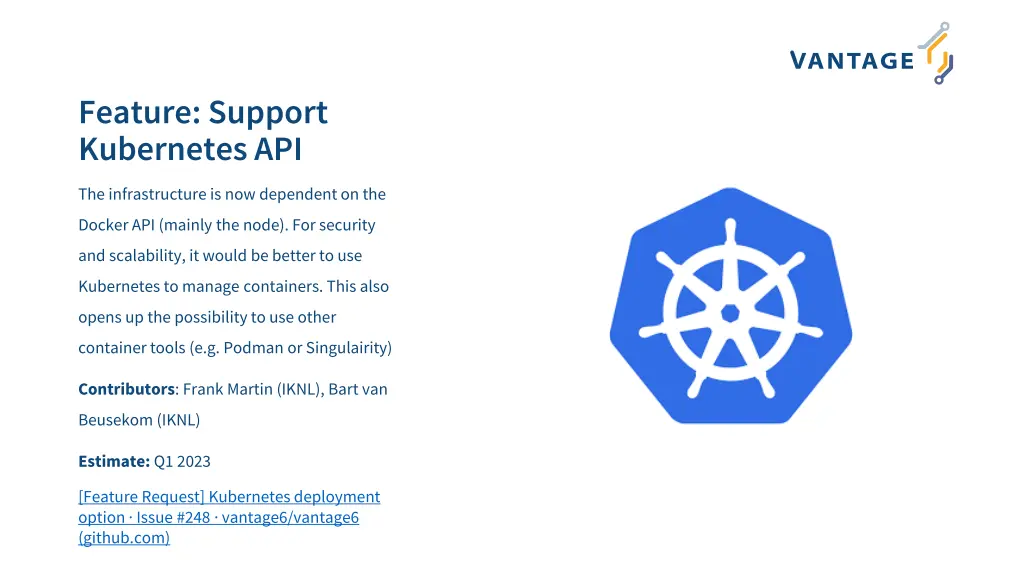 feature support kubernetes api