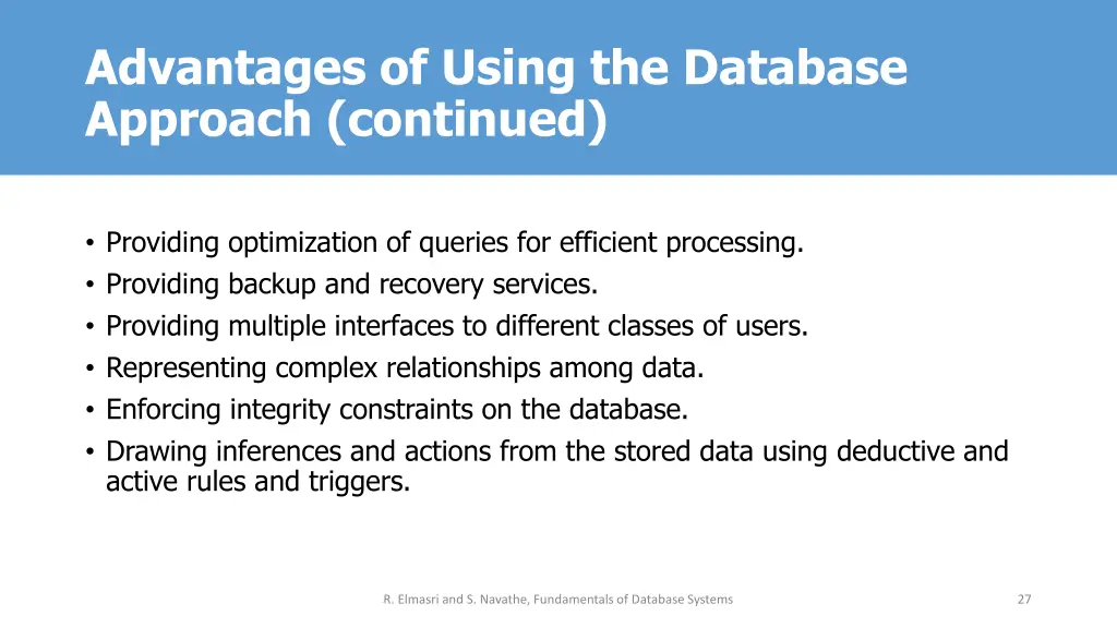 advantages of using the database approach 1