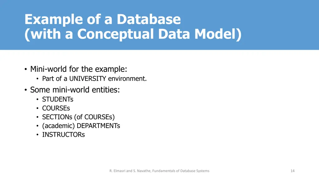 example of a database with a conceptual data model