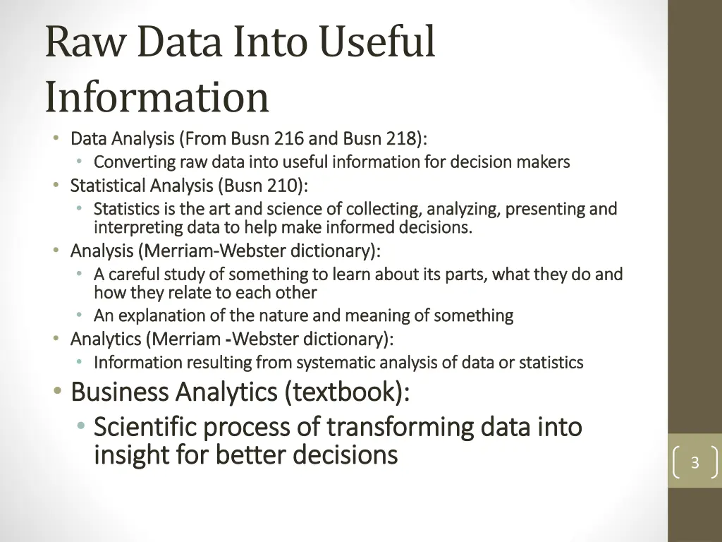 raw data into useful information data analysis