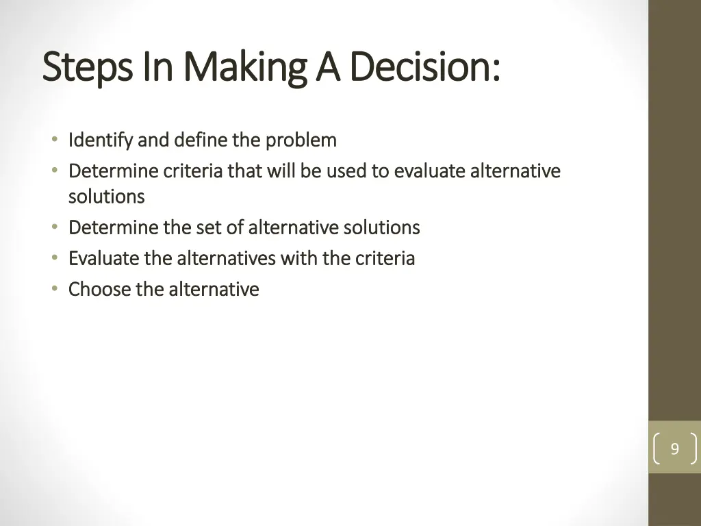 steps in making a decision steps in making