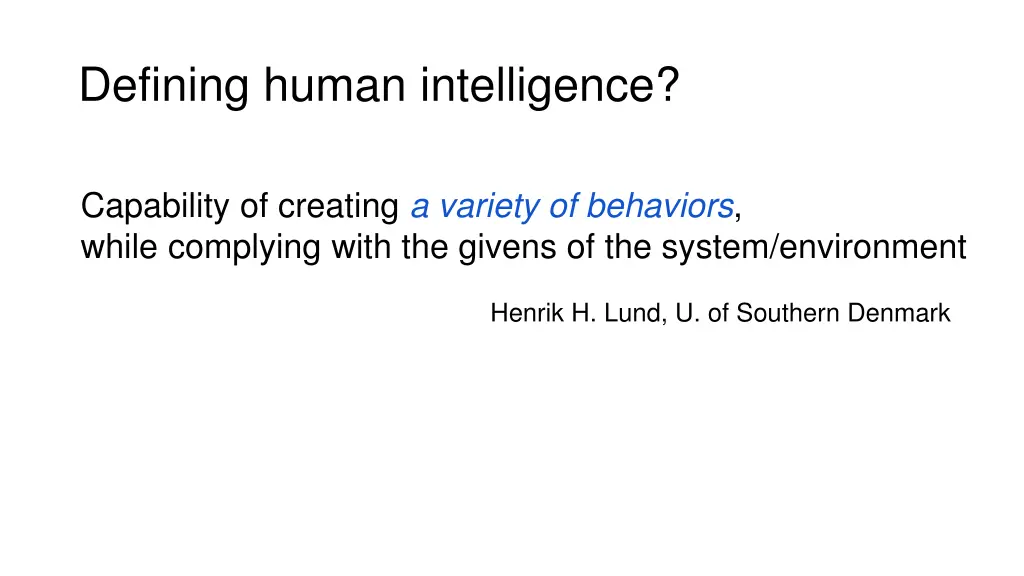 defining human intelligence