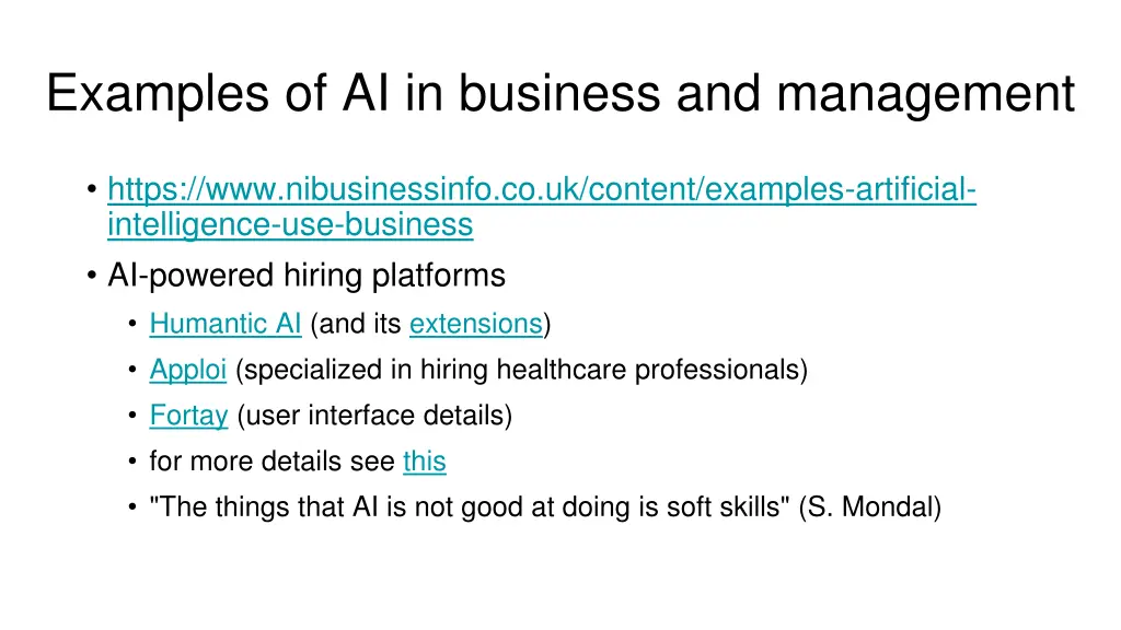 examples of ai in business and management