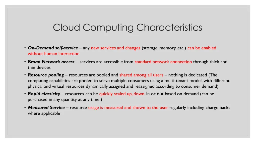 cloud computing characteristics