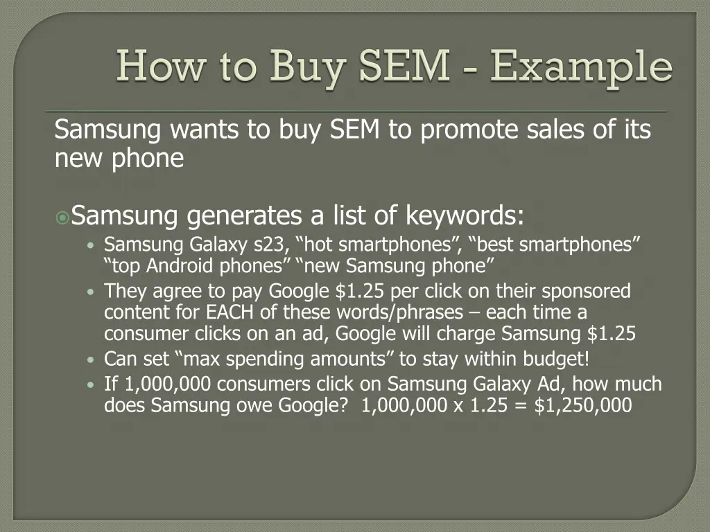 samsung wants to buy sem to promote sales