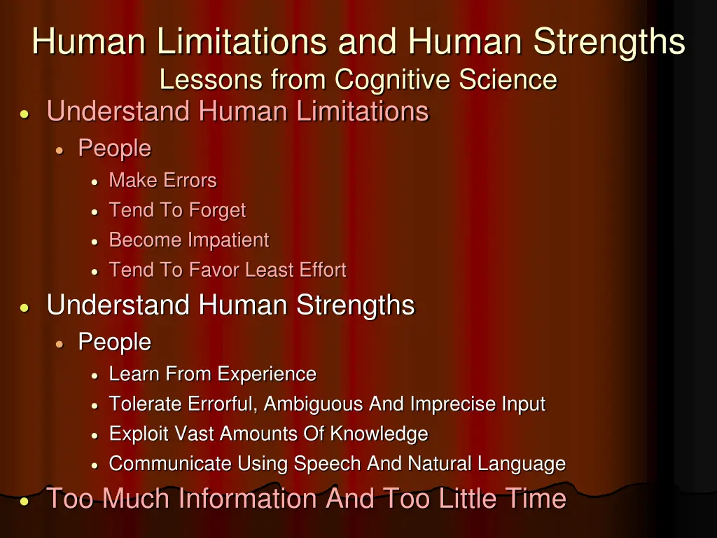 human limitations and human strengths lessons 1