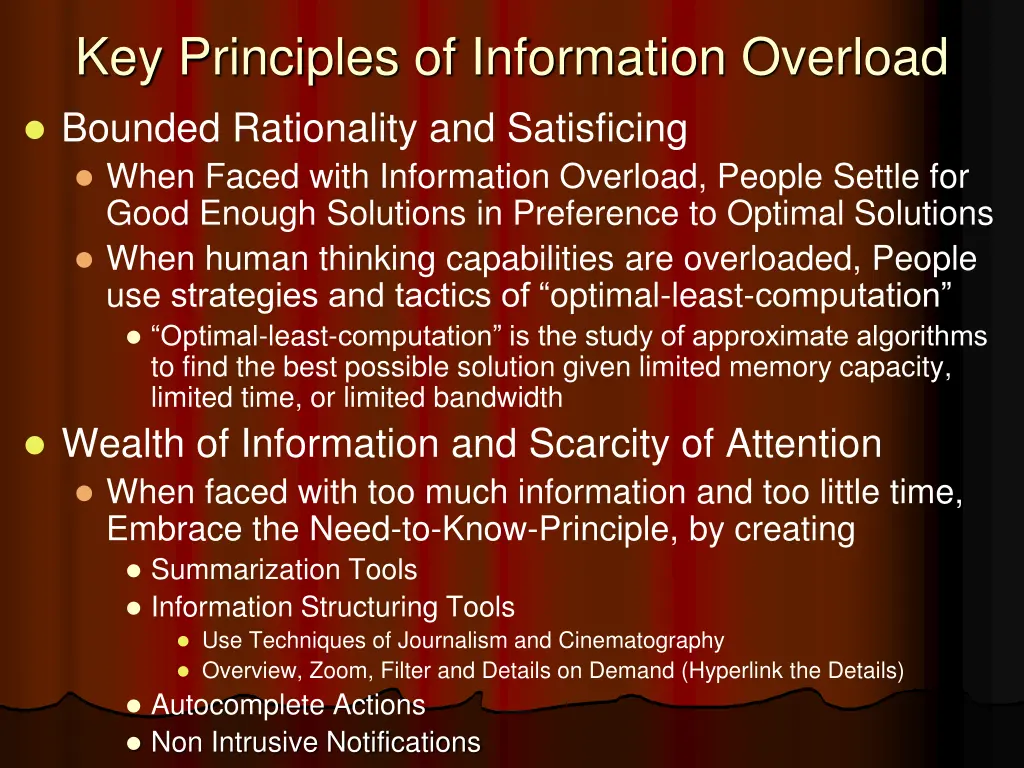 key principles of information overload