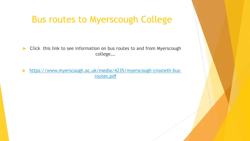 bus routes to myerscough college