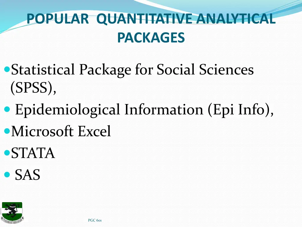 popular quantitative analytical packages