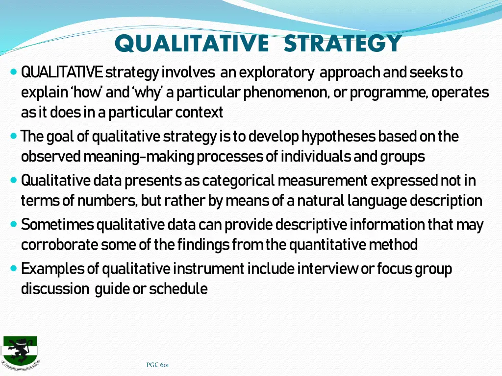 qualitative strategy qualitative strategy