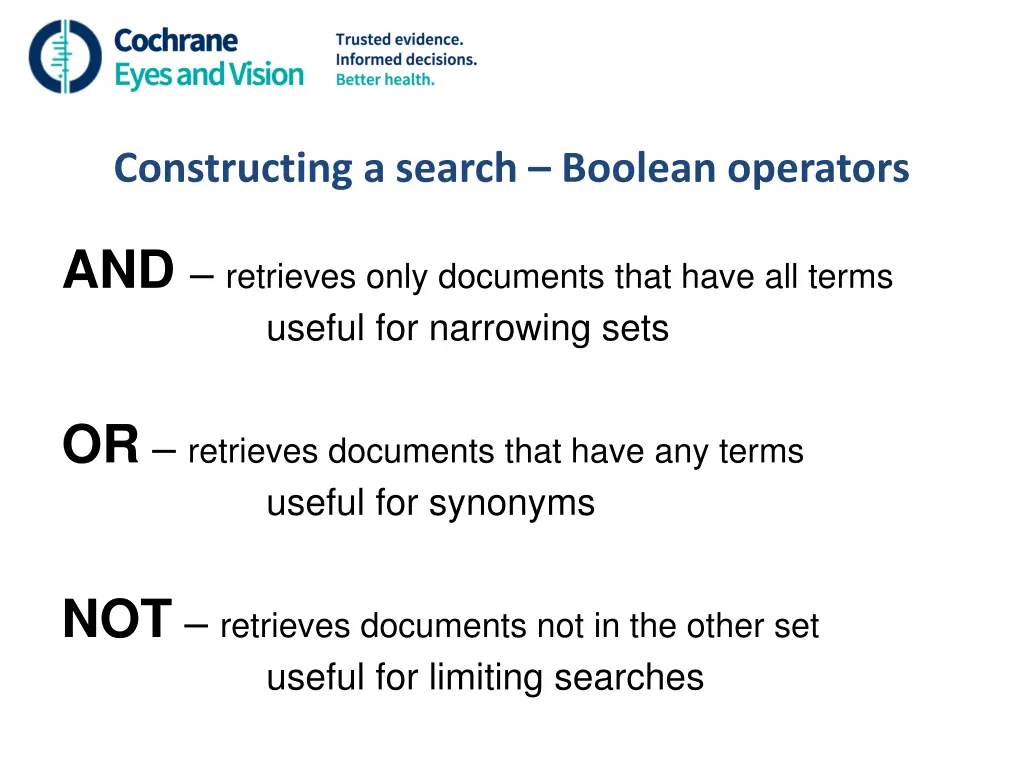 constructing a search boolean operators