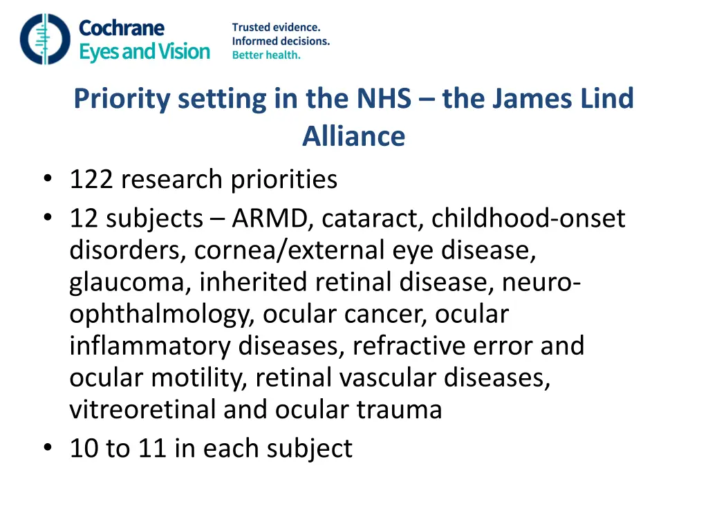 priority setting in the nhs the james lind 1