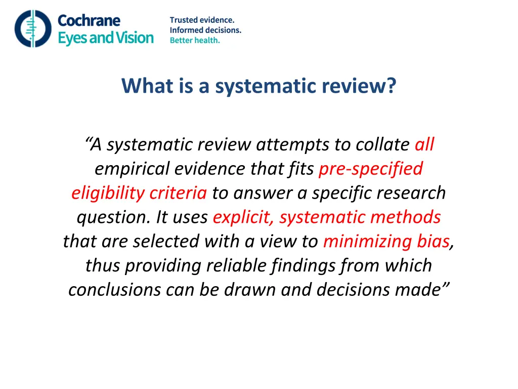 what is a systematic review