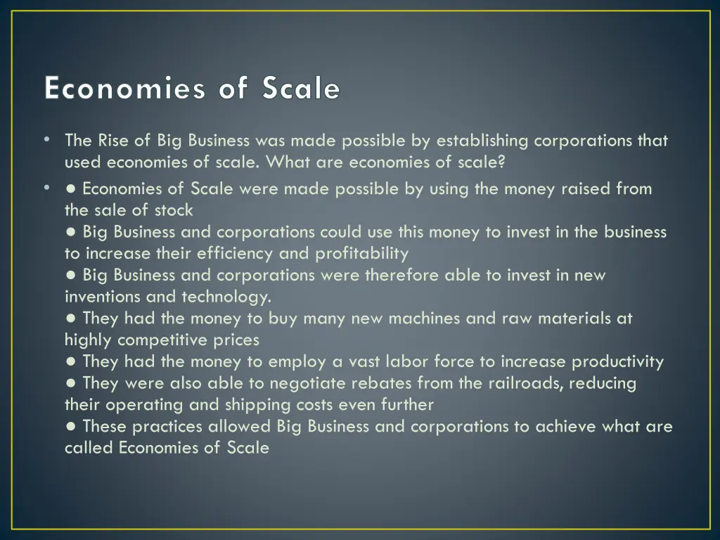 economies of scale