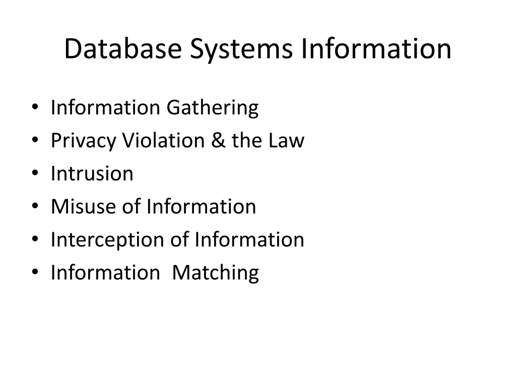 database systems information