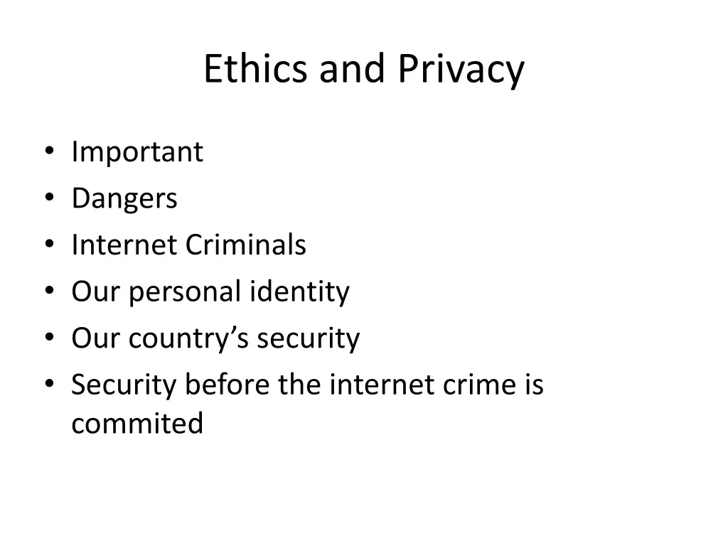 ethics and privacy