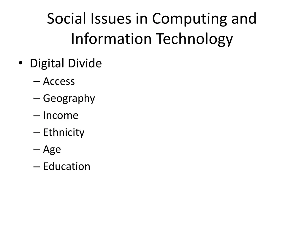 social issues in computing and information