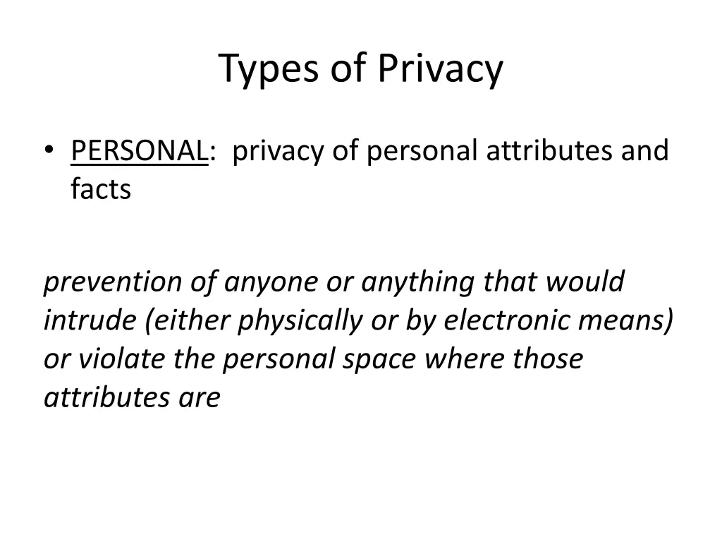 types of privacy