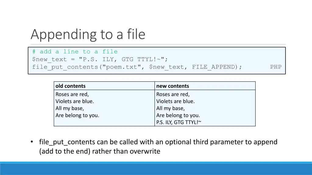 appending to a file