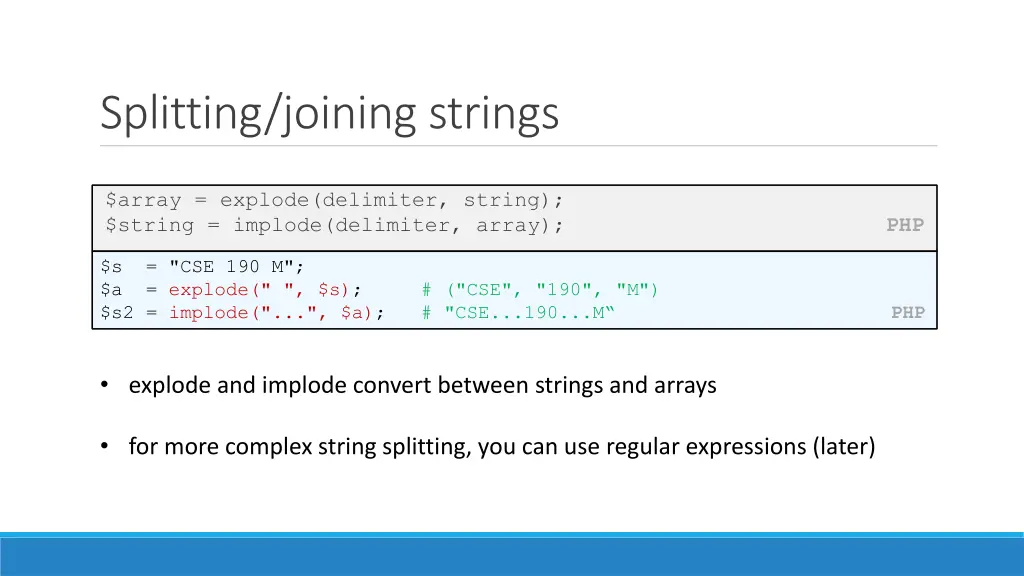 splitting joining strings