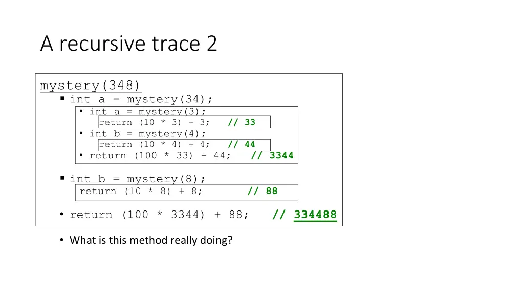 a recursive trace 2