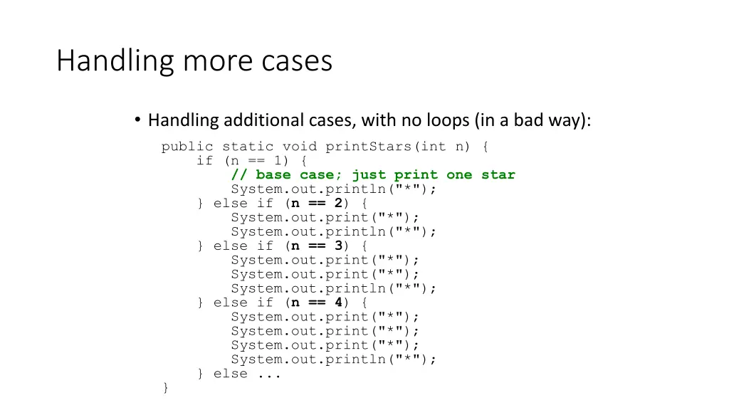 handling more cases