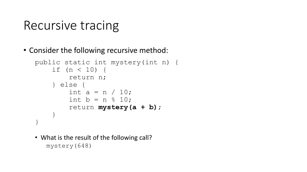 recursive tracing