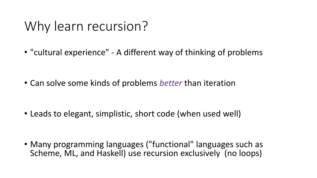 why learn recursion