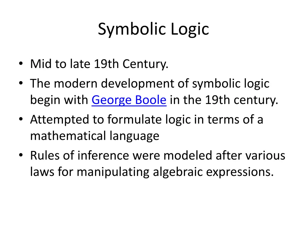 symbolic logic