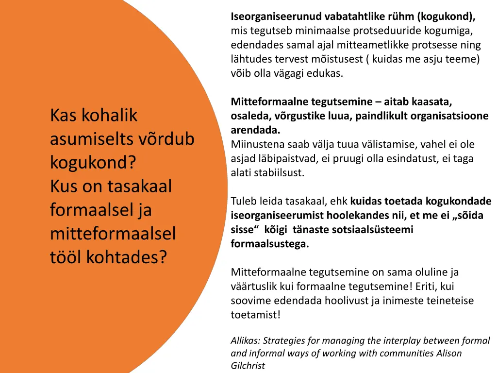 iseorganiseerunud vabatahtlike r hm kogukond