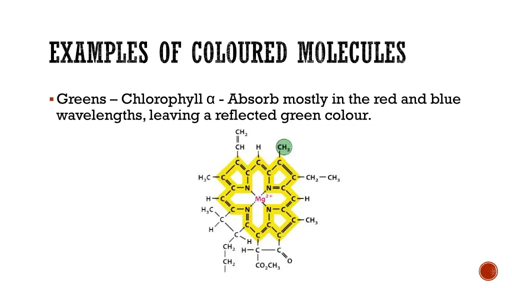 examples of coloured molecules