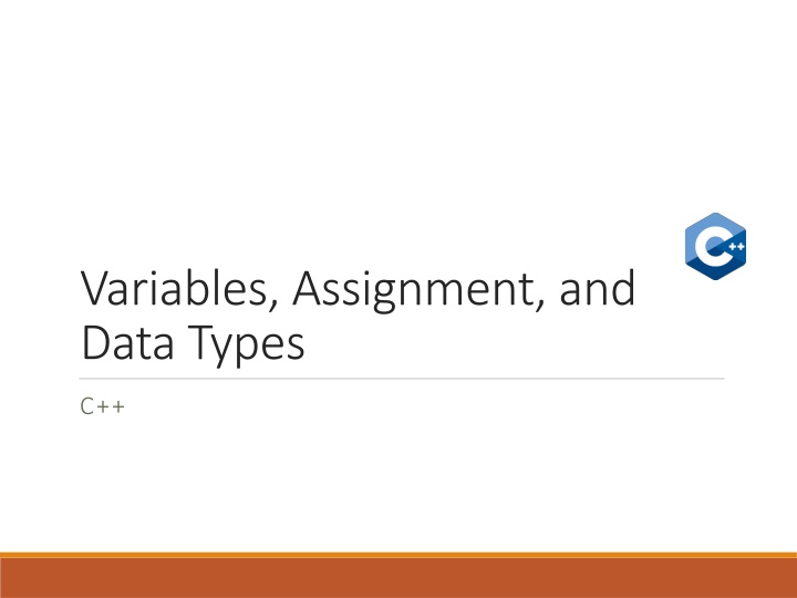 variables assignment and data types